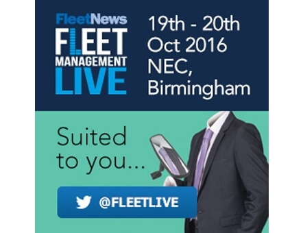 Fleet Management LIVE promotional ad displaying the event times, location and twitter account.